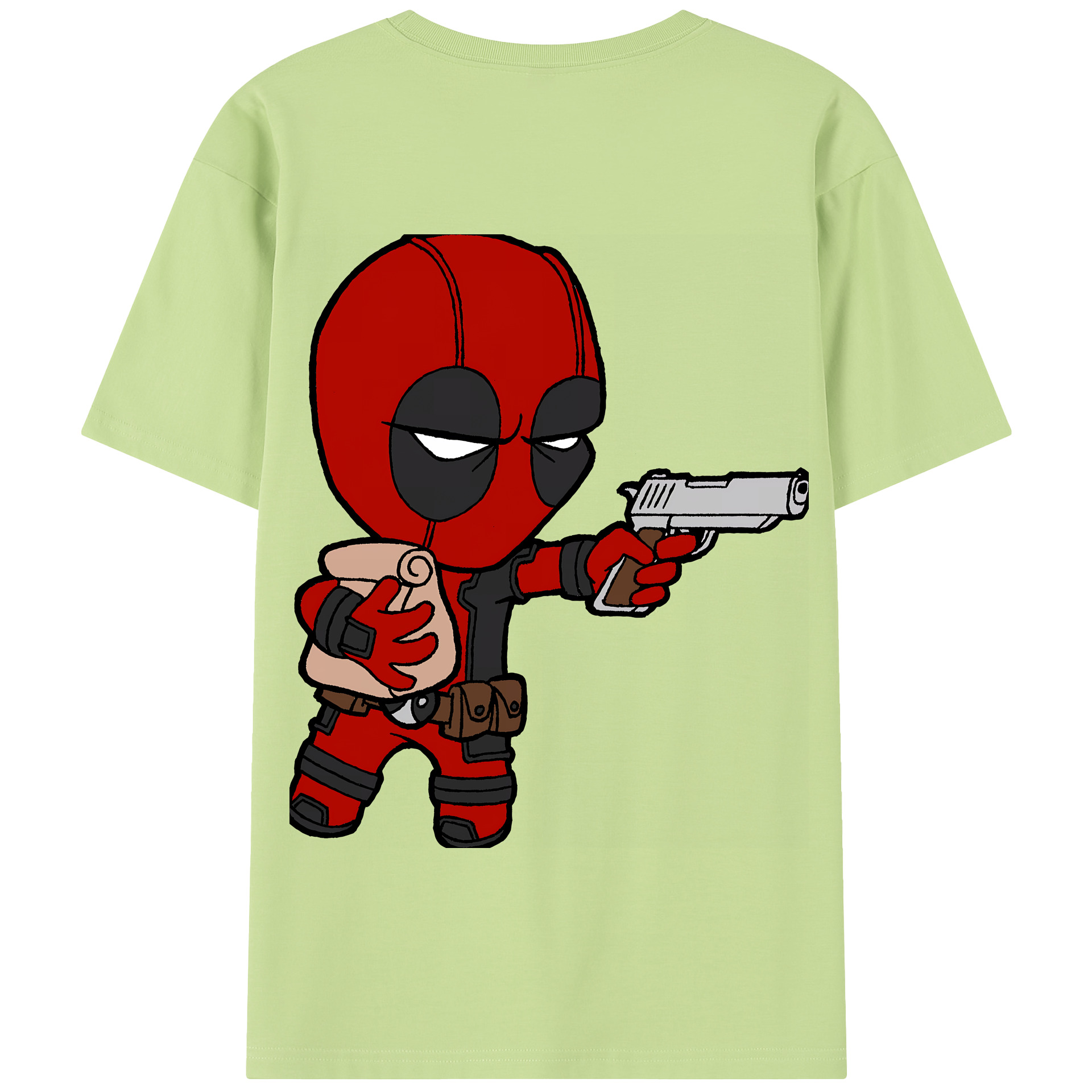 （画像用） Deadpool デッドプール 綿100％半袖Tシャツ（背面プリント）